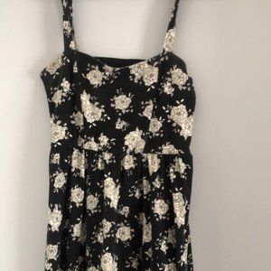 Black and Floral Sun Dress